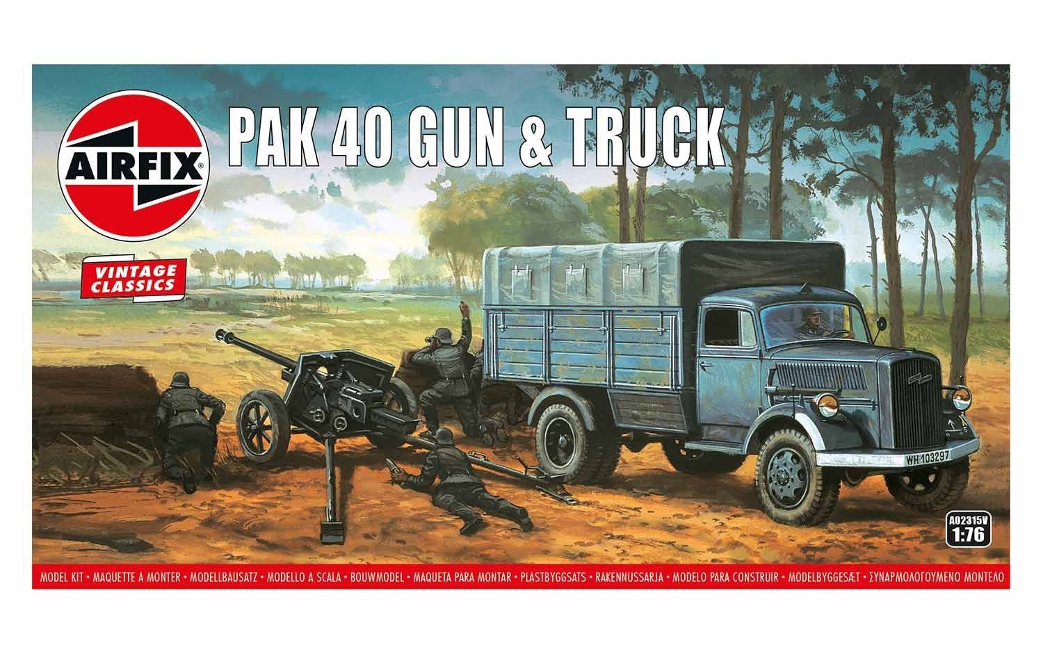 Military Airfix 1/76 Pak 40 Gun &amp; Track