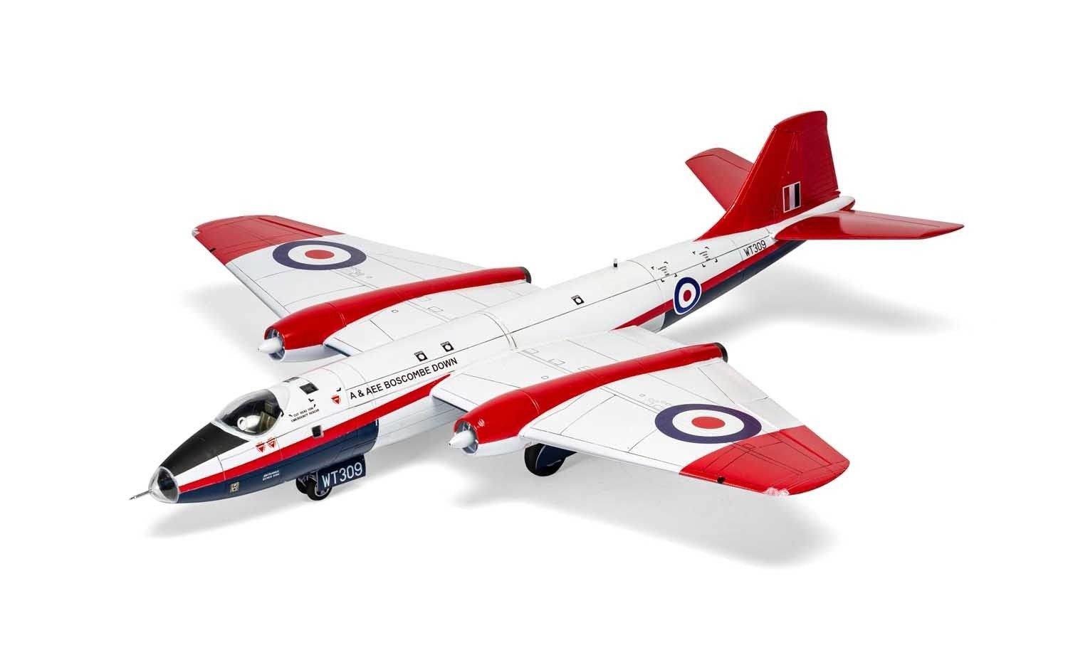Aircraft Airfix 1/48 English Electric Canberra B(I)6 WT309, "Raspberry Ripple" Scheme, MoD Boscombe Down