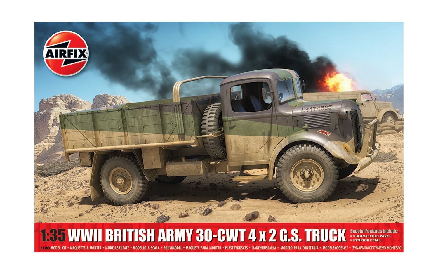 Military Airfix 1/35 WWII British Army 30-cwt 4x2 GS Truck