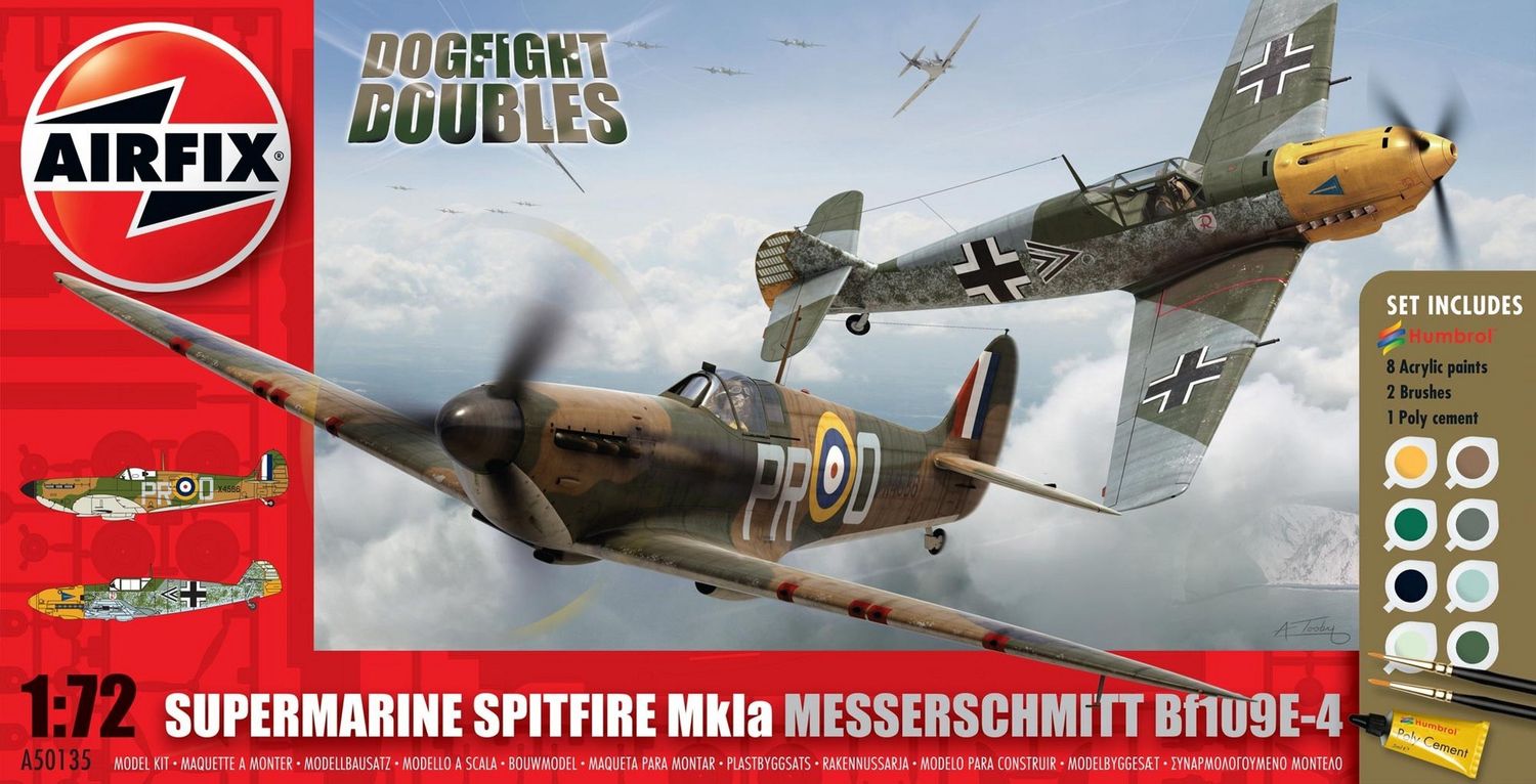 Aircraft Airfix 1/72 Dogfight Doubles Spitfire Mk.1A vs Messerschmitt Bf109E-4