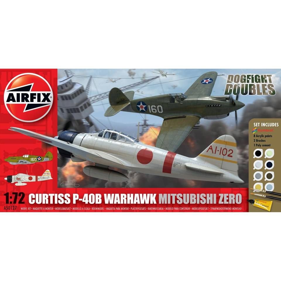 Aircraft Airfix 1/72 Curtiss P-40B Warhawk Mitsubishi Zero