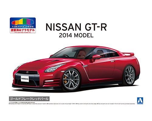 Cars, Bikes and Trucks Aoshima 1/24 Nissan R35 GT-R '14 pre-painted Gold flake Red Pearl
