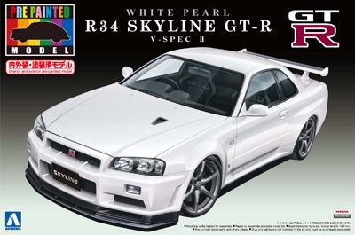 Cars, Bikes and Trucks Aoshima 1/24 R34 Skyline GT-R V-Spec II