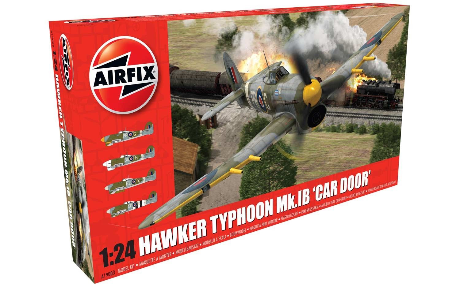 Aircraft Airfix 1/24 Hawker Typhoon Mk.1B "Car Door" Plastic Kit with Extra Decal Options