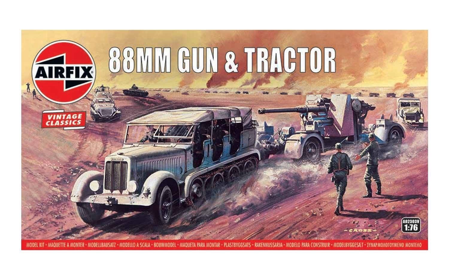 Military Airfix 1/76 88mm Gun and SD Kfz7 Tractor