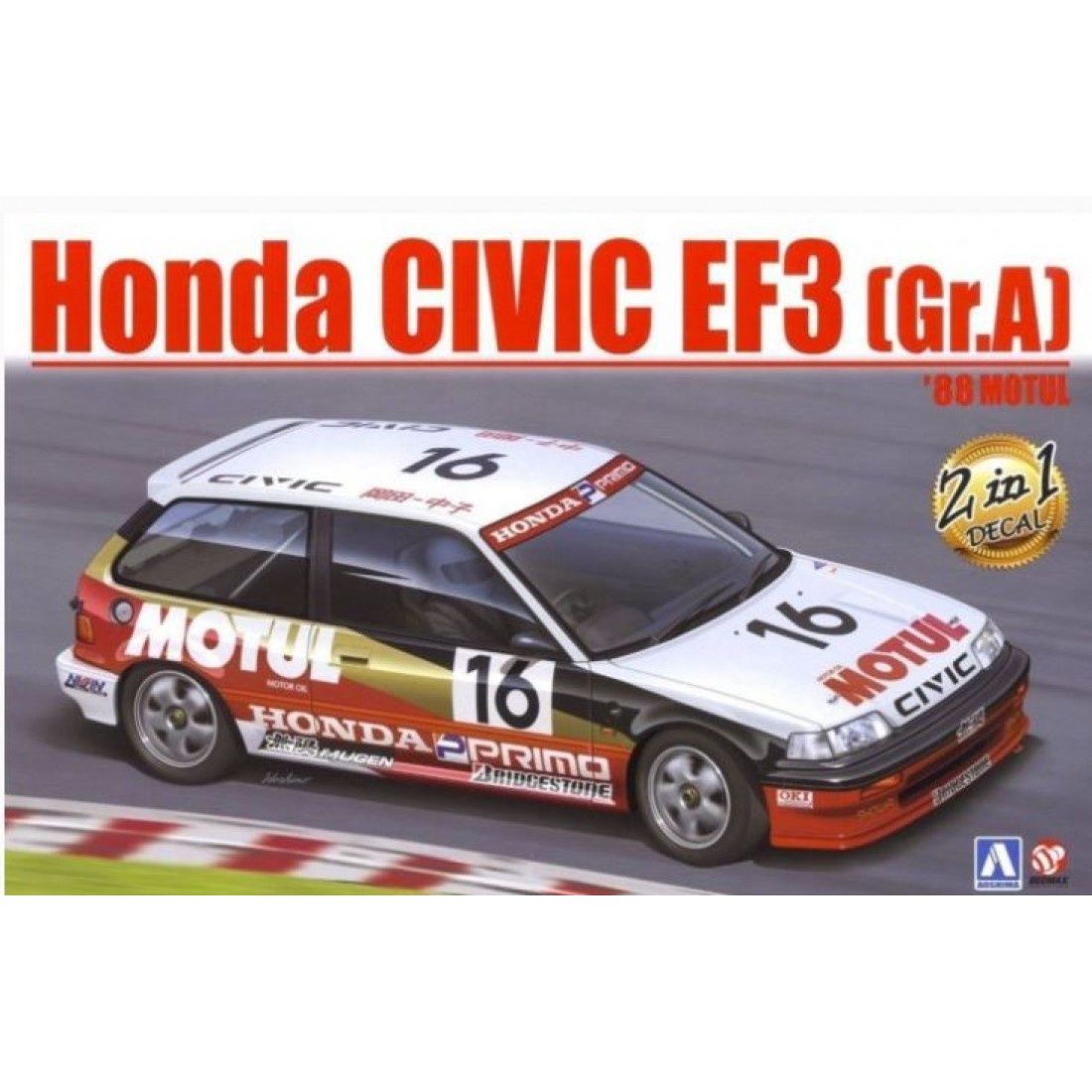 Cars, Bikes and Trucks Aoshima 1/24 Honda Civic EF3 Group A 88 Motul