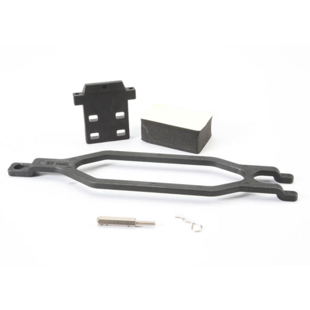 Hold down, battery / hold down retainer / battery post / foam spacer / angled Body clip (allows for installation of taller, multi-cell batteries)