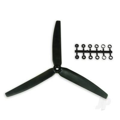 Slow-Fly Propeller 10x6 3-Blade Black