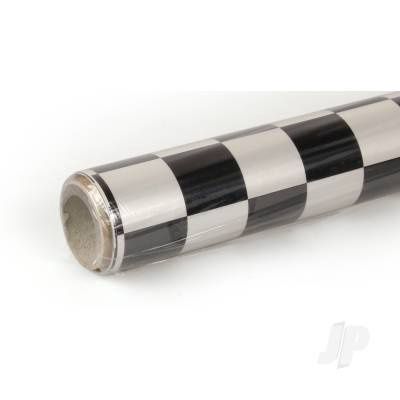 2m ORACOVER Fun-3 Medium Chequered, Pearlescent White + Black (60cm width)