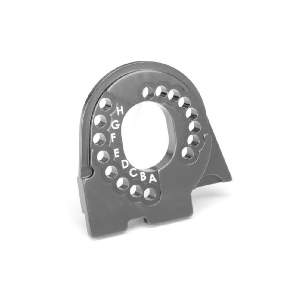 Motor mount plate, 6061-T6 aluminium (charcoal grey-anodised)
