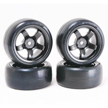 Sweep D-High End Compound Mini Tyres Pre-Glued 32Deg 4Pcs (Black Wheel)