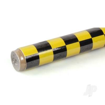 2m ORACOVER Fun-3 Medium Chequered, Cadmium Yellow + Black (60cm width)