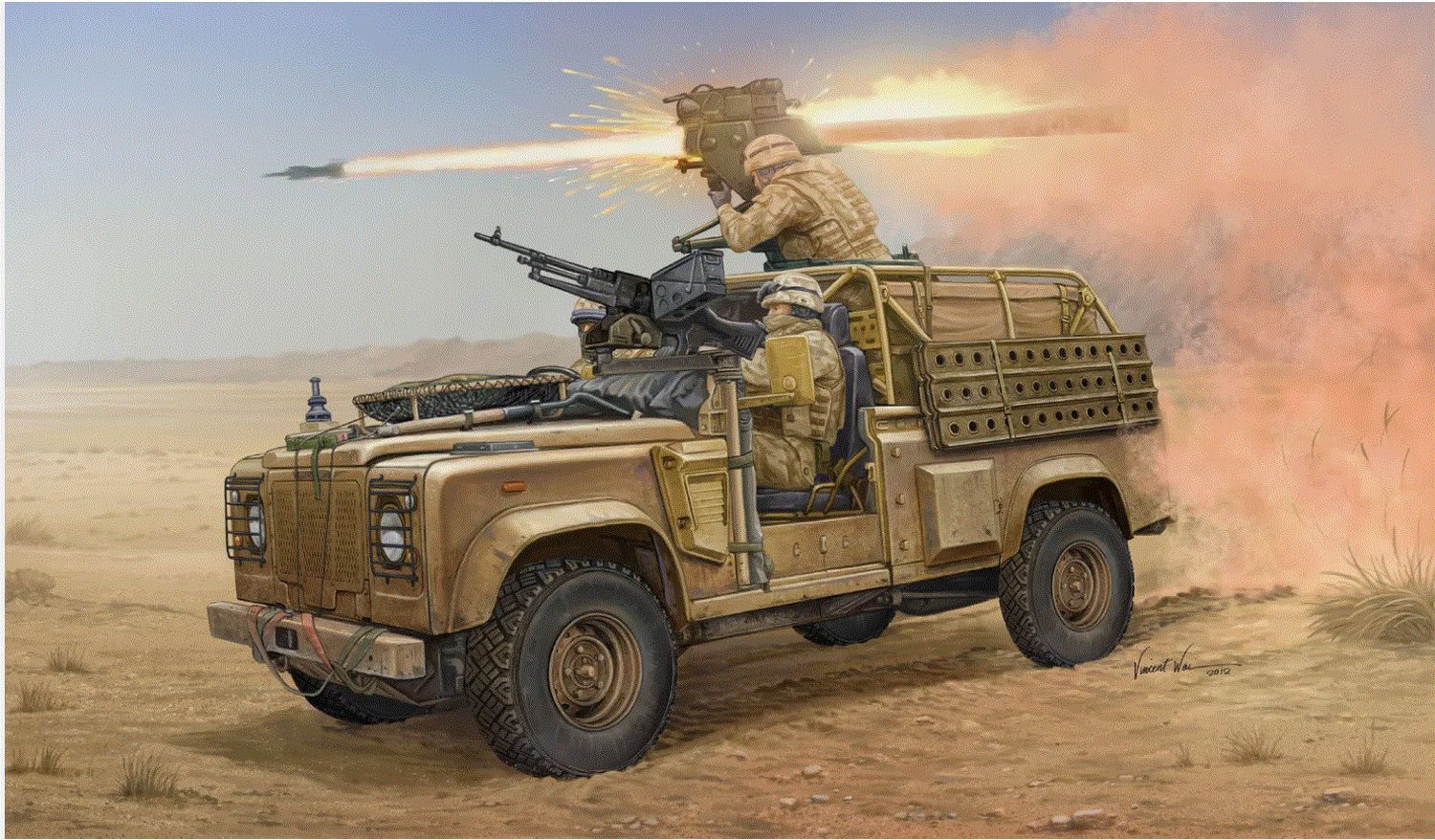 Military Hobby Boss 1/35 British Army Land Rover WMIK with Milan ATGM