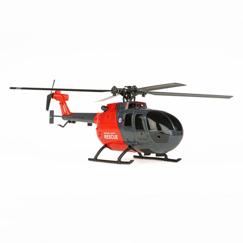 BO-105 Scale 250 Flybarless Helicopter with 6 Axis Stabilisation and Altitude Hold (Grey/Red)