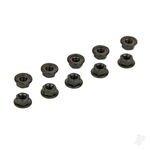 M3 Serrated Wheel Nuts (Black) 10 pcs