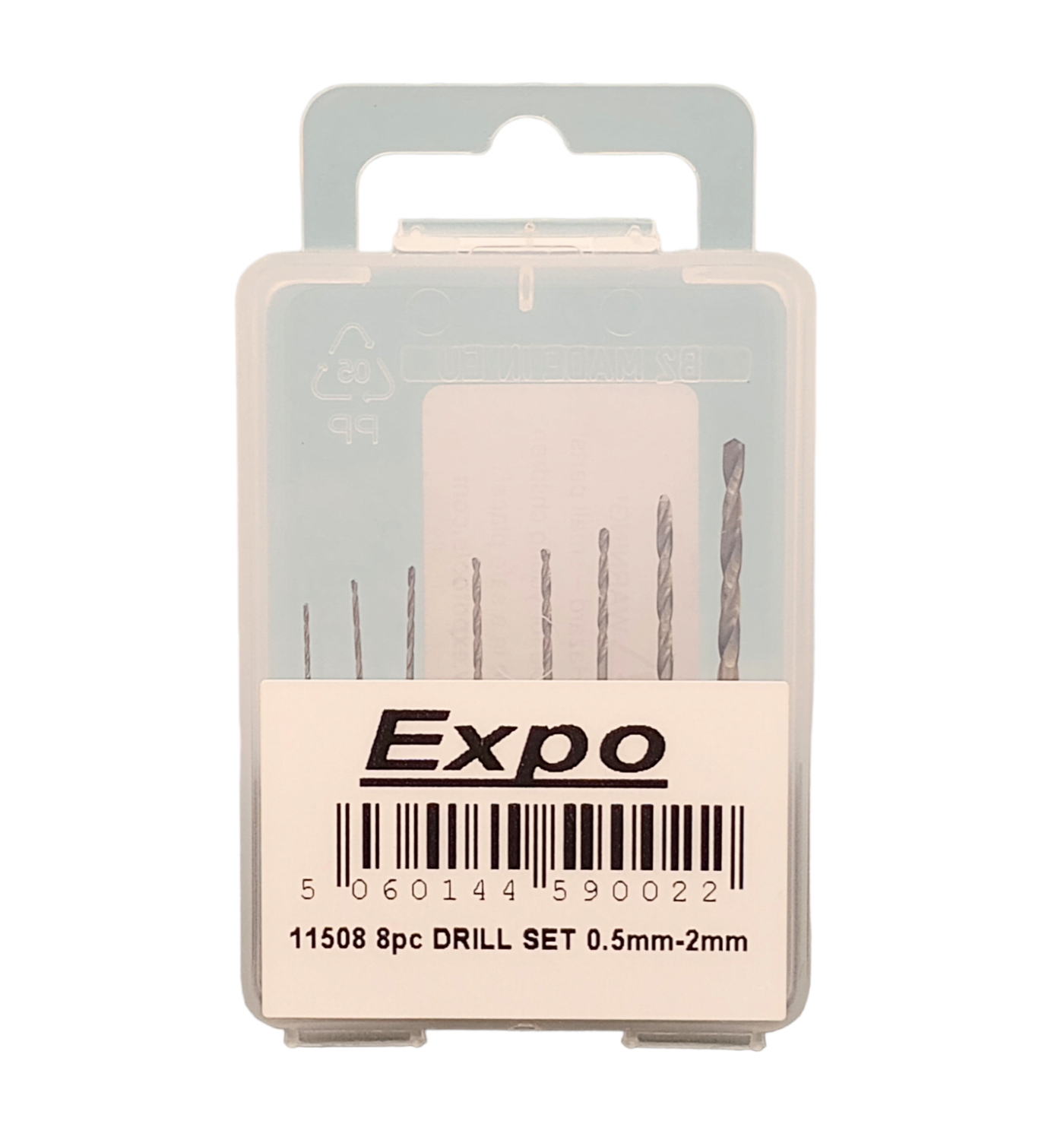 8pc Drill Set 0.5mm-2mm