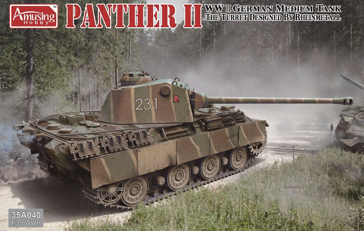 Military Amusing Hobby 1/35 Panther II with Rheinmetall Turret