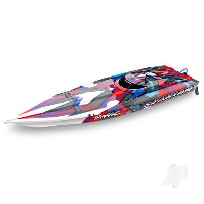 Spartan VXL 1:10 36in Electric Brushless Race Boat, Red (+ TQi 2-ch, TSM, VXL-6s marine, Velineon 540XL)