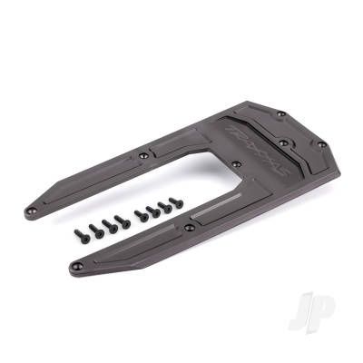 Skidplate, chassis, graphite gray (fits Sledge)