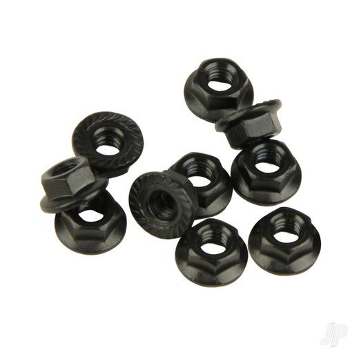 M4 Serrated Wheel Nuts (Black) 10 pcs