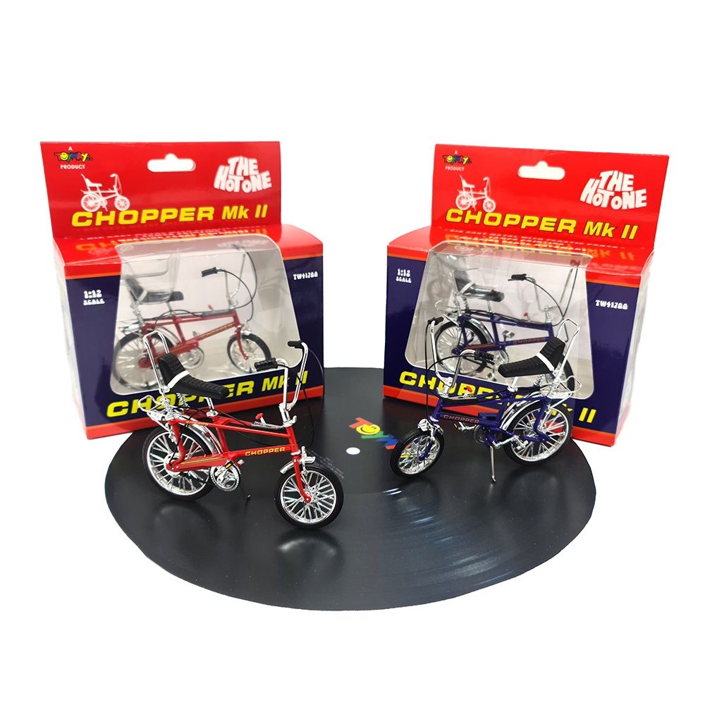 Chopper MKII Bicycle 1:12 Die Cast Model - Twin Pack Infra Red/Ultra Violet