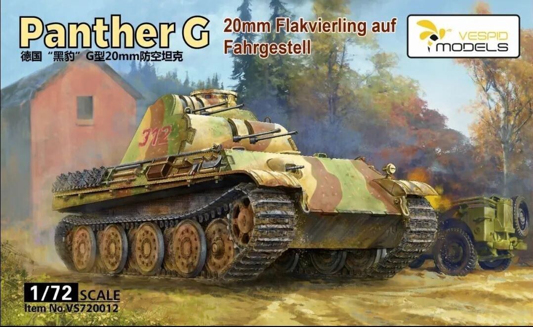 Military Vespid 1/72 20mm Flakvierling auf Panther G Fahrgestell