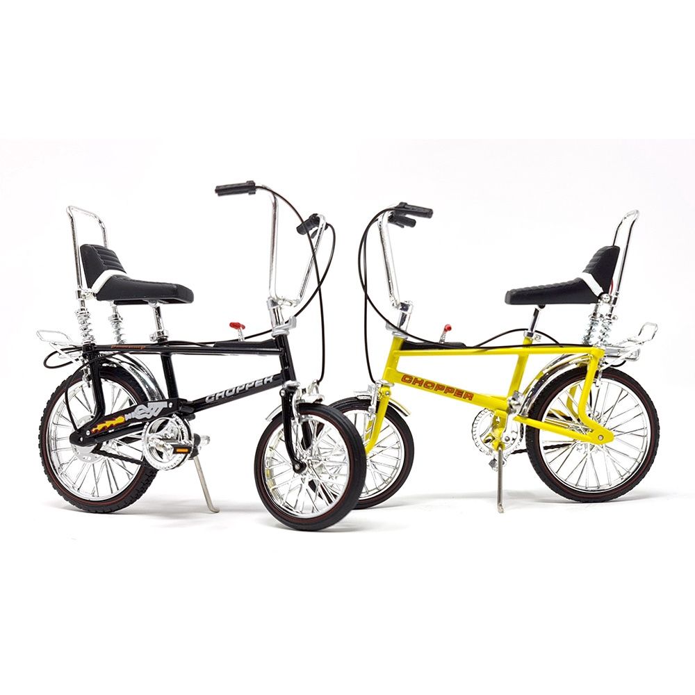 Chopper MKII Bicycle 1:12 Die Cast Model - Twin Pack Fizzy Yellow and Prismatic Black