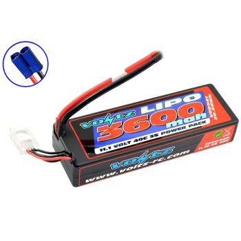 VOLTZ 3600mah HARD CASE 11.1V 40C LIPO STICK-LOW PRO 2S size EC5