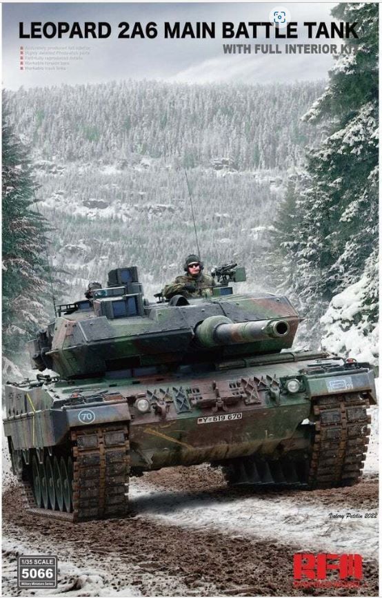 Military Ryefield 1/35 Leopard 2A6 Main Battle Tank with Full Interior