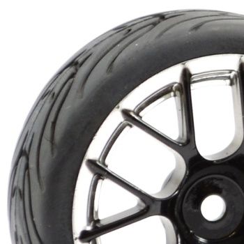 Street/Tread Tyres on 14 Spoke Black/Chrome Wheels (Set of 4)
