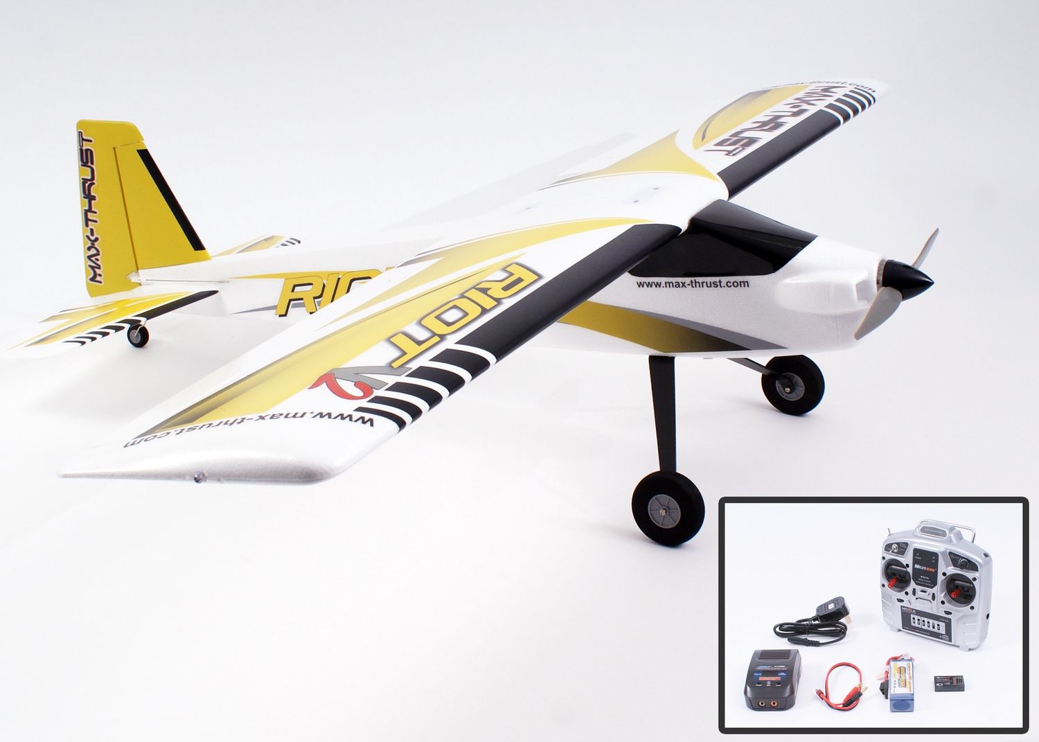 Max-Thrust Riot V2 RTF - Yellow(2.4GHz Radio and 11.1v Batt) (Discontinued)