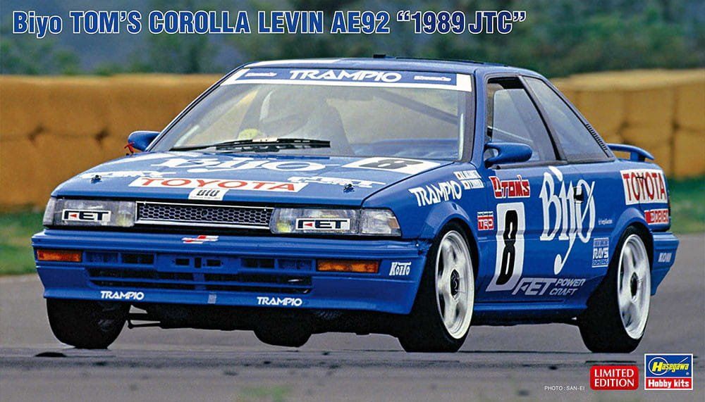 Cars, Bikes and Trucks Hasegawa 1/24 Biyo Toms Corolla Levin AE92 1989 JTC Kit