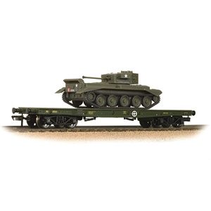 Warflat Bogie Flat Wagon WD Bronze Green with Tank