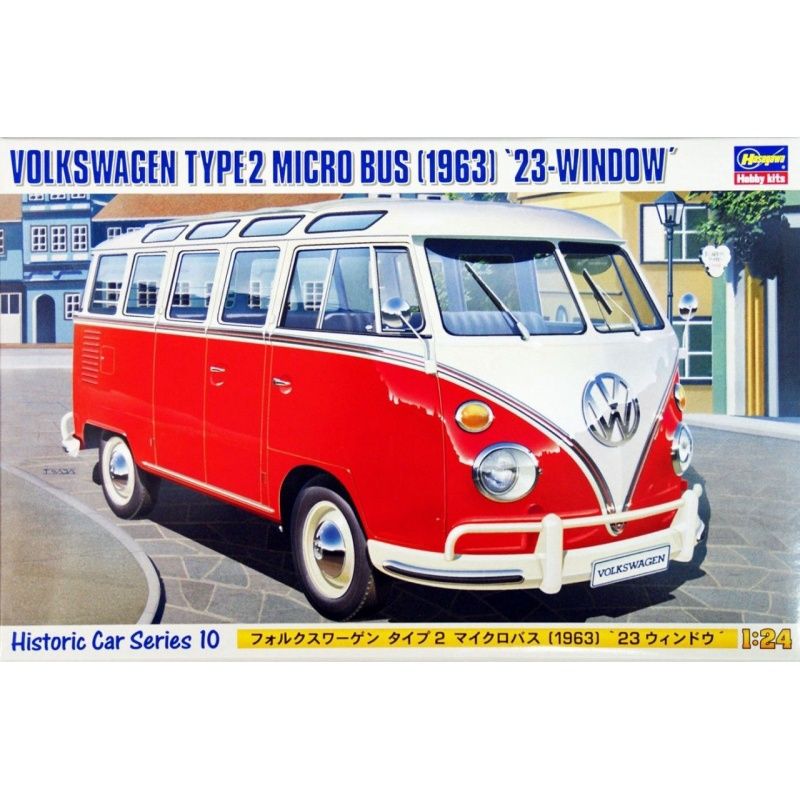Cars, Bikes and Trucks Hasegawa 1/24 VW Type 2 Micro Bus Kit With 23 Windows