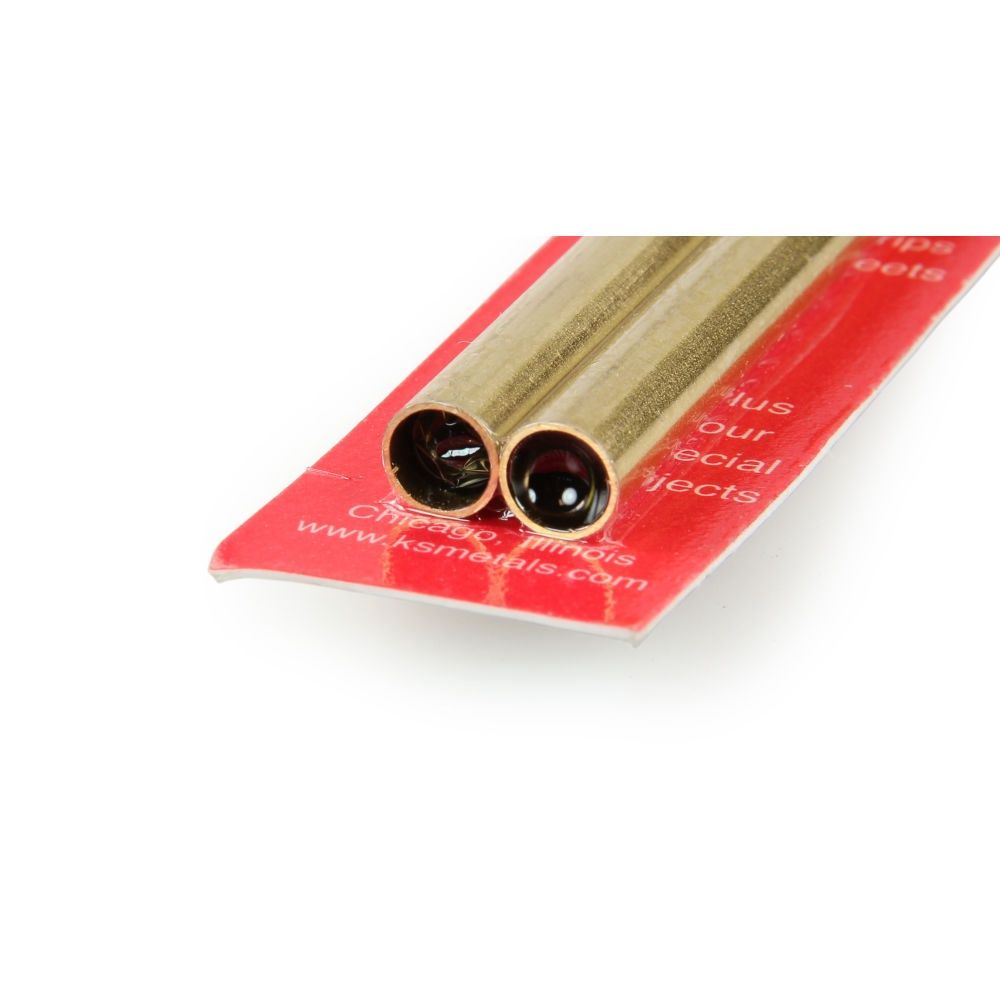 8x300mm Round Brass Tube, .45mm Wall (2pcs)