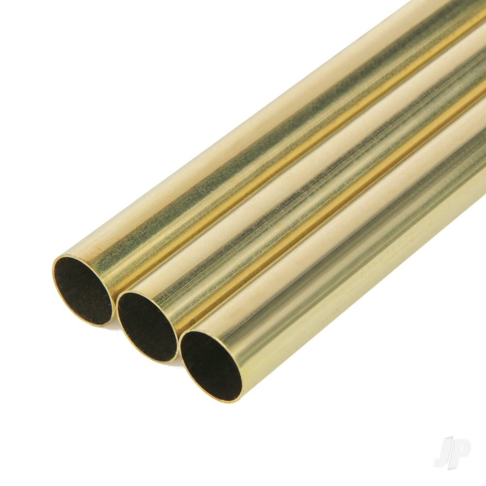 13mm 1m Round Brass Tube, .45in Wall (Bulk Pack of 3 Items)