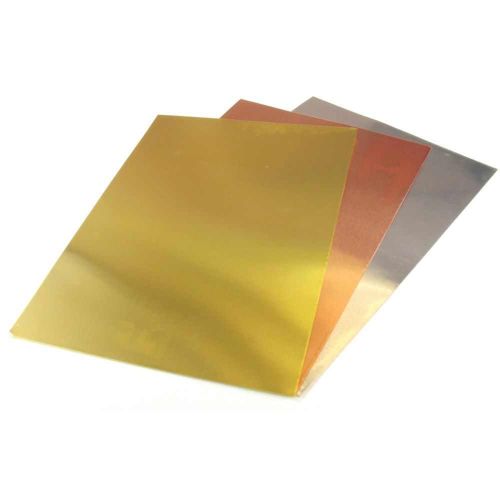.005in 7x5in Brass, Copper, Aluminium Foil Pack (3pcs)