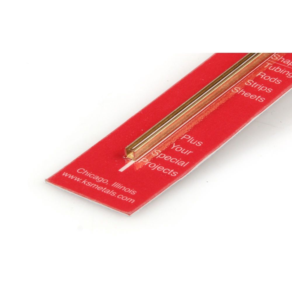 1/8" Brass C Channel 0.014" Wall 12" Long