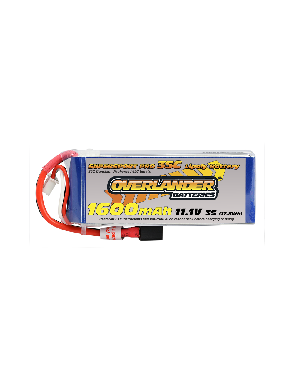 1600mAh 3S 11.1v 35C LiPo Battery - Overlander Supersport Pro