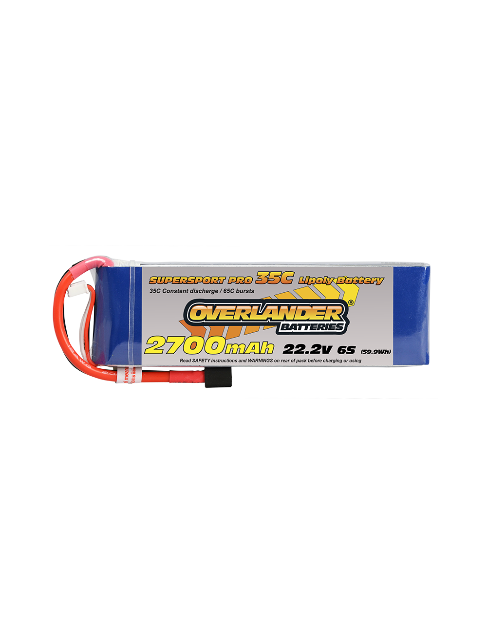 2700mAh 6S 22.2v 35C LiPo Battery - Overlander Supersport Pro