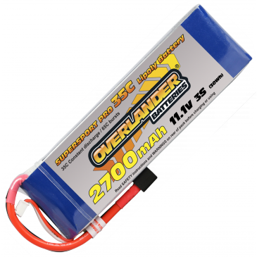 2700mAh 3S 11.1v 35C LiPo Battery - Overlander Supersport Pro