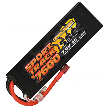 7600mAh 2S 7.4v 55C LiPo Battery in Hard Case - Overlander Sport Track
