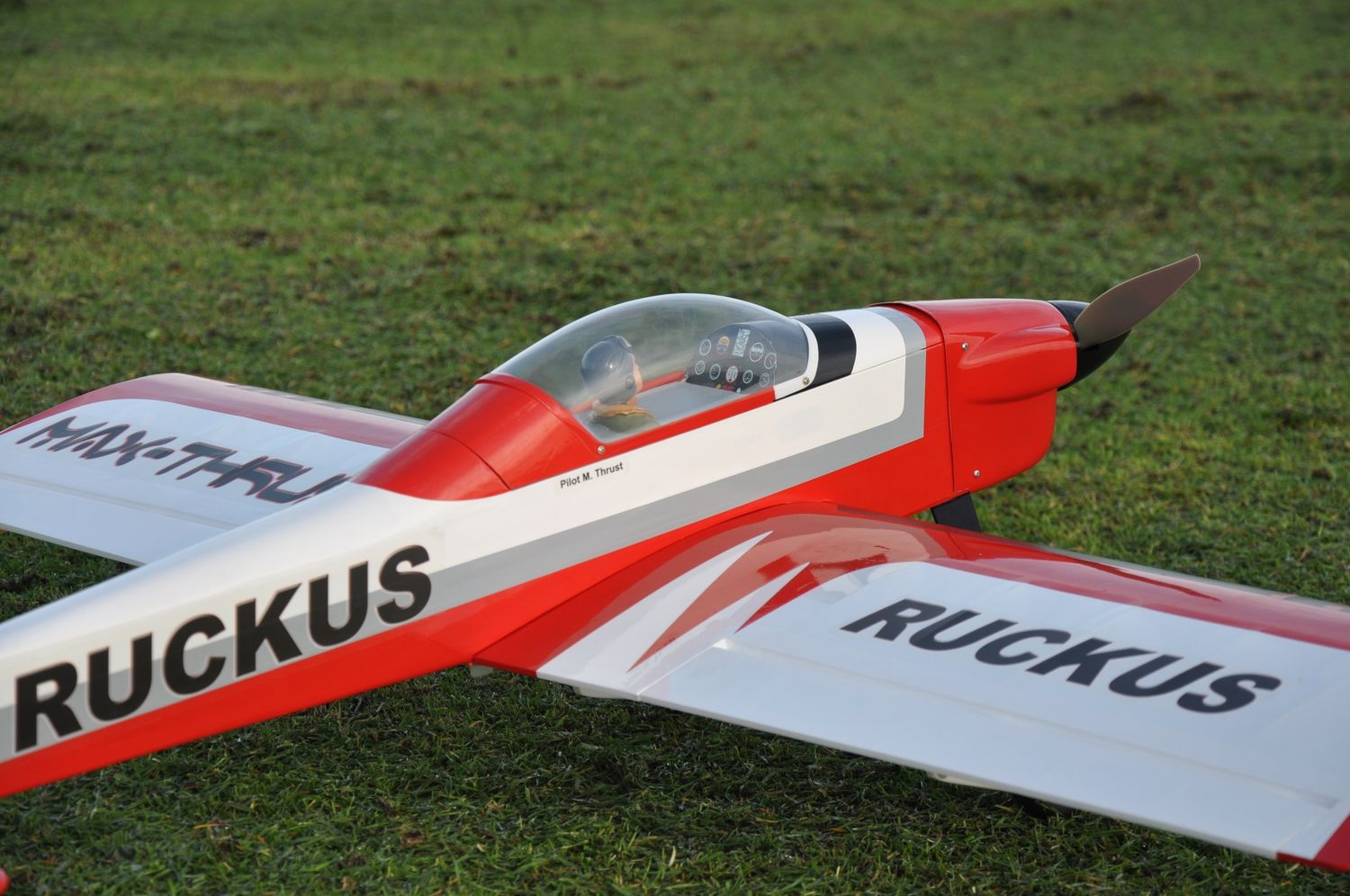 Max-Thrust Pro-Built Balsa Ruckus Kit Red - IC or Electric
