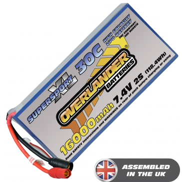 16000mAh 2S 7.4V 30C LiPo Battery - Overlander SupersportXL