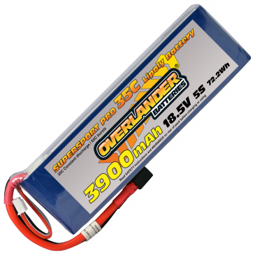 3900mAh 5S 18.5v 35C LiPo Battery - Overlander Supersport Pro