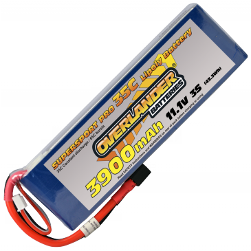 3900mAh 3S 11.1v 35C LiPo Battery - Overlander Supersport Pro