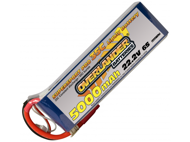 5000mAh 6S 22.2v 35C LiPo Battery xt90