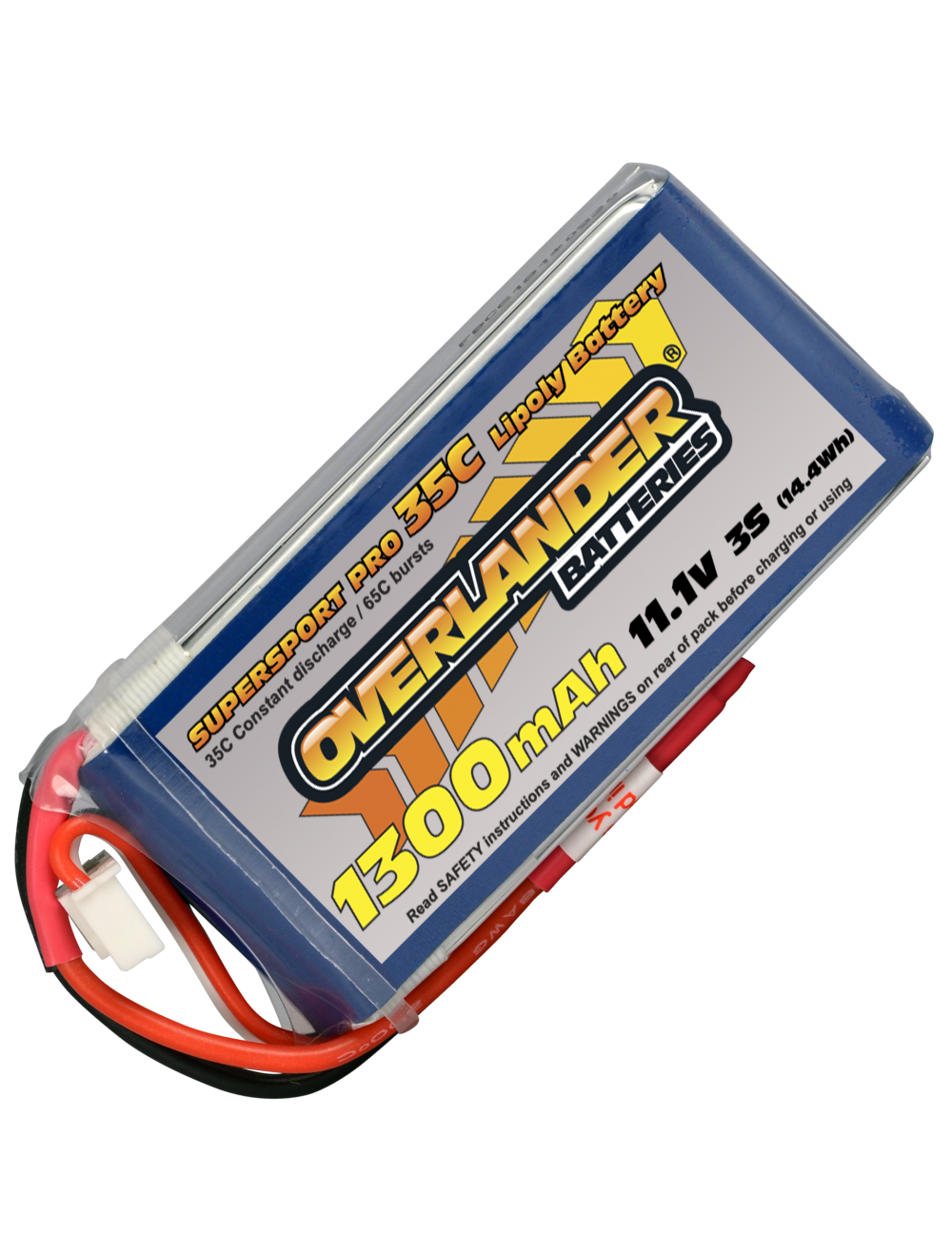 1300mAh 11.1v 3S 35C Supersport Pro LiPo Battery xt60