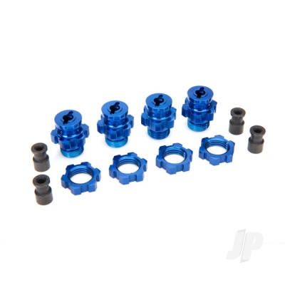 Wheel Hubs &amp; Nuts, 17mm, Blue,short (4)/ hub retainer M4 X 0
