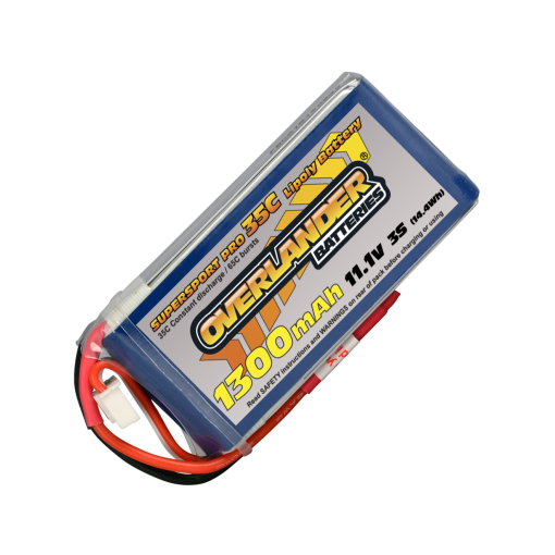 1300mAh 11.1V 3S 35C Supersport Pro Lipo Battery Deans